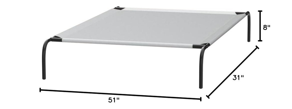 Elevated Dog Bed with Metal Frame, Grey Q525