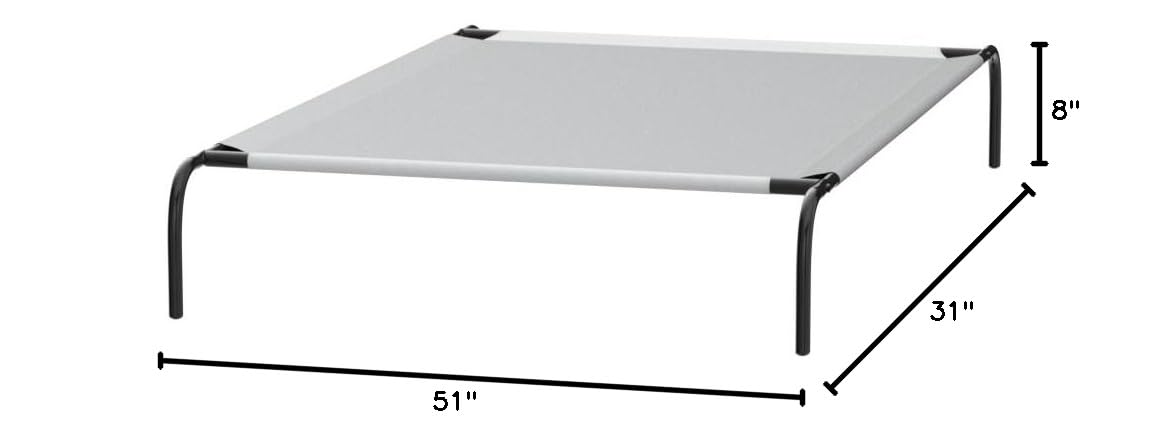 Elevated Dog Bed with Metal Frame, Grey Q525