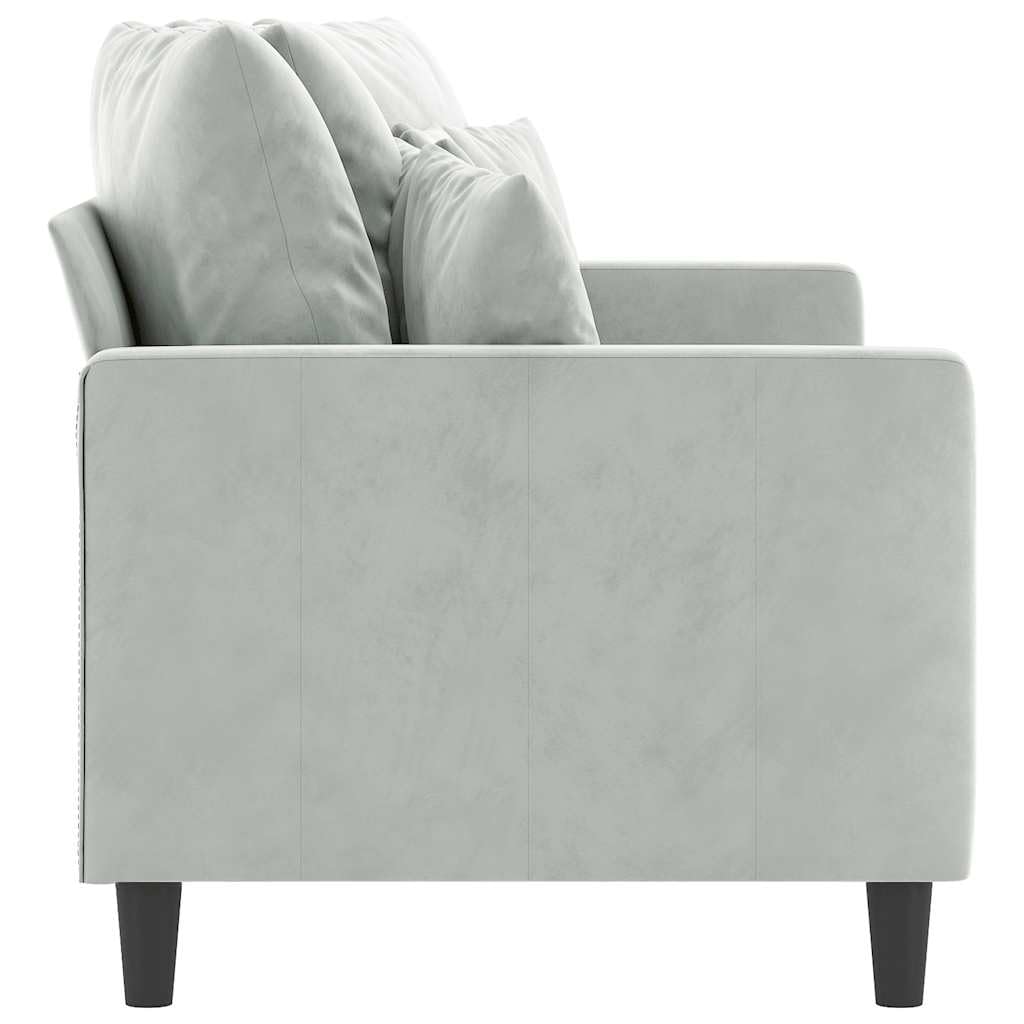 Light Gray Velvet 2-Seater Sofa T2265