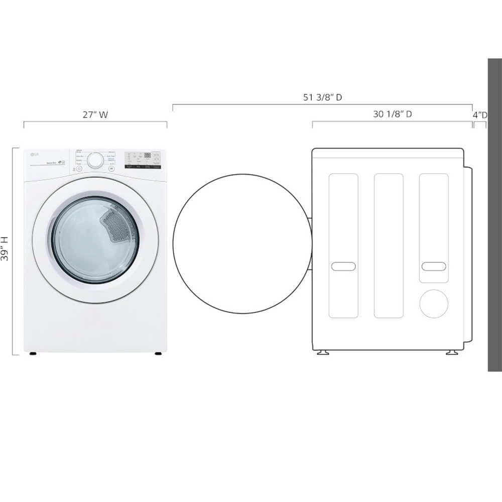 7.4 cu. ft. Vented Stackable Electric Dryer in White O839