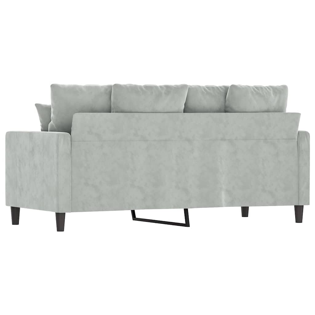 Light Gray Velvet 2-Seater Sofa T2265