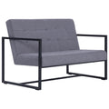 Light Gray Fabric Upholstered 2-Seater Loveseat with Armrests Z405809