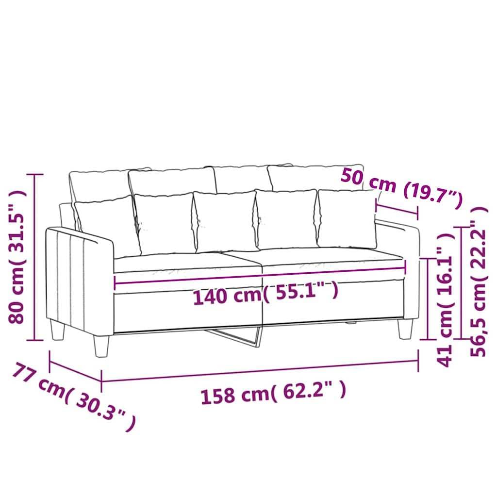 Light Gray Velvet 2-Seater Sofa T2265