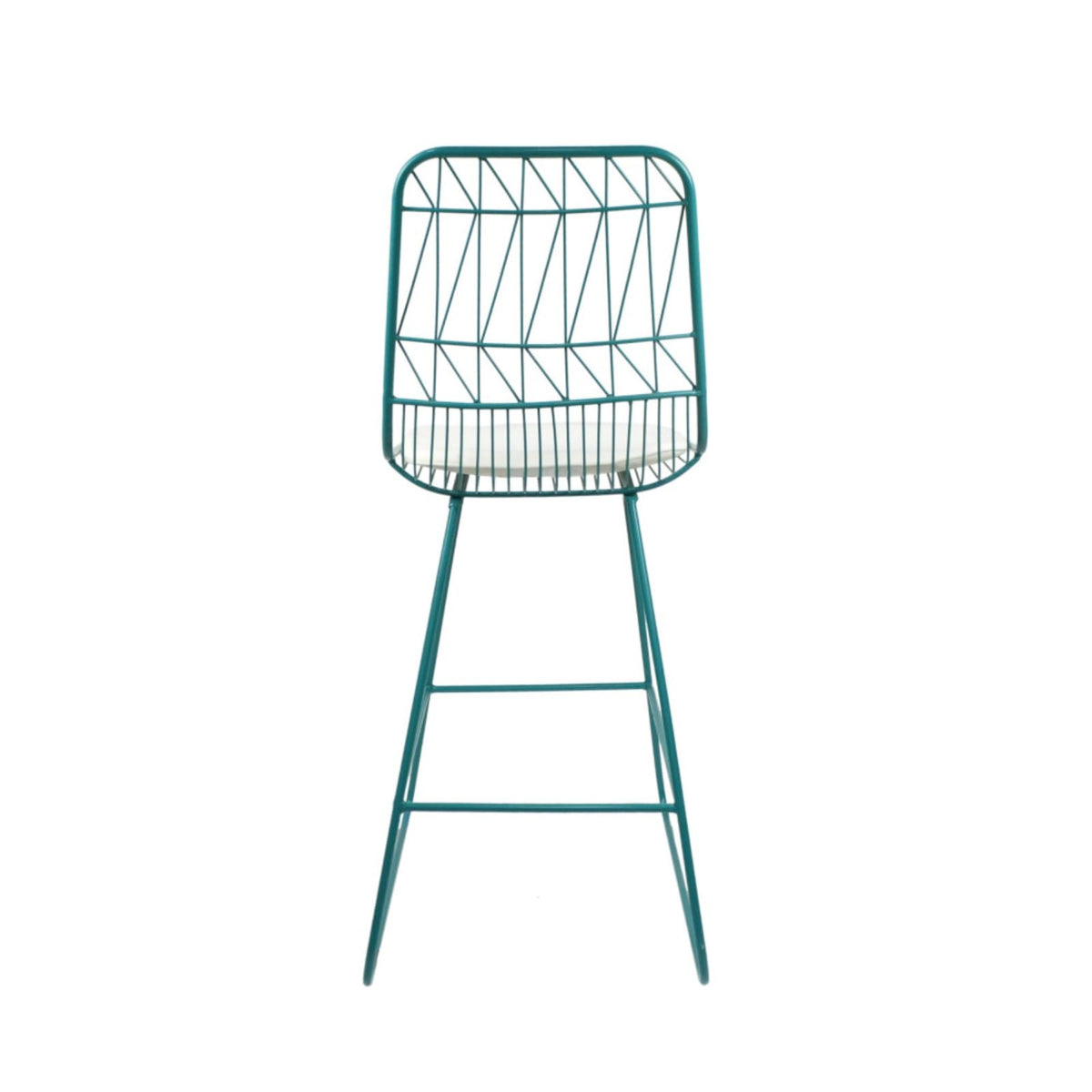 Teal Iron Patio Bar Stools with Cushion, Set of 2 Y261