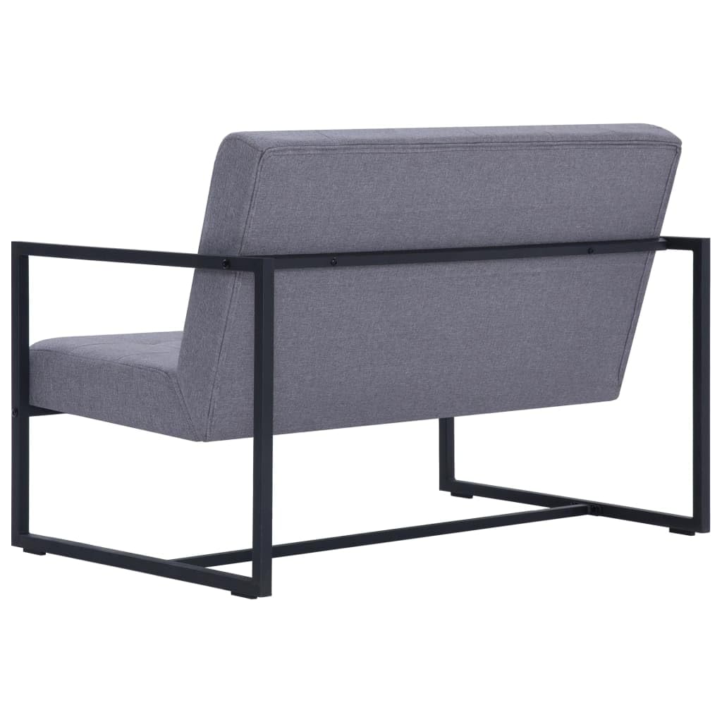 Light Gray Fabric Upholstered 2-Seater Loveseat with Armrests Z405809