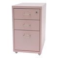 Pink 3 Drawer Metal File Cabinet with Lock Y9428