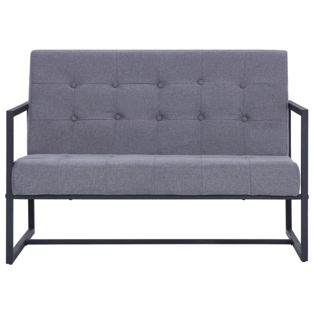 Light Gray Fabric Upholstered 2-Seater Loveseat with Armrests Z405809