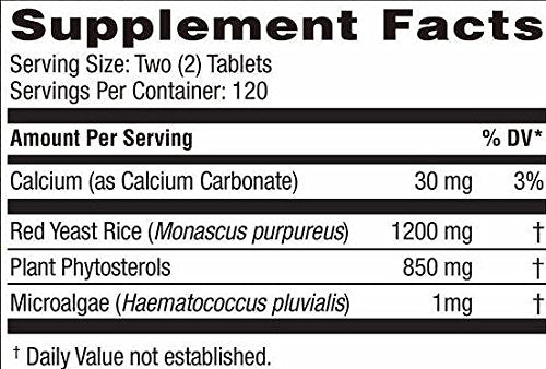 Red Yeast Rice 1200 mg Tablets B4384