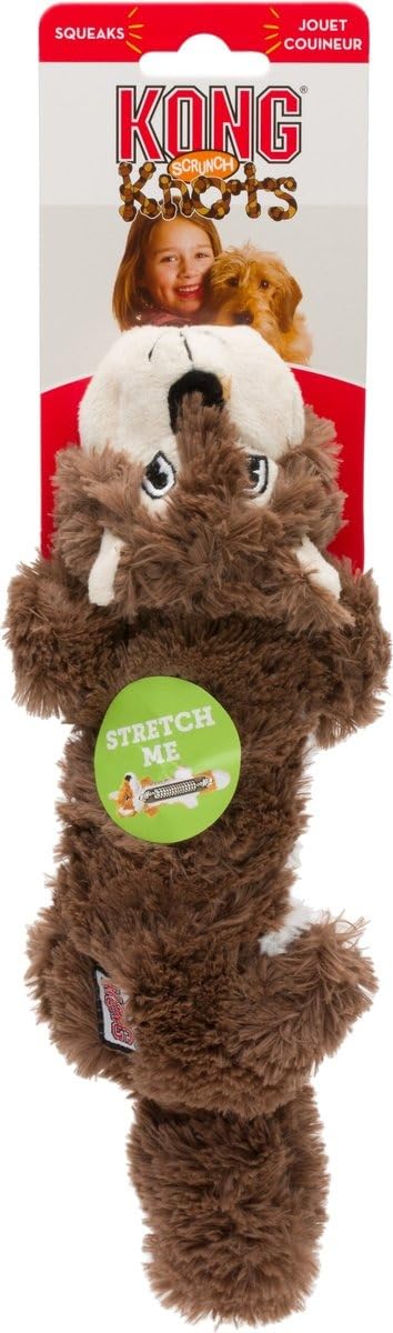 2 Pack Stuffing-Free Plush Dog Toy with Knotted Ropes & Squeaker M41697