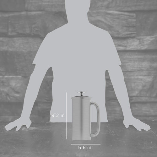 18oz Brushed Stainless Steel French Press D168