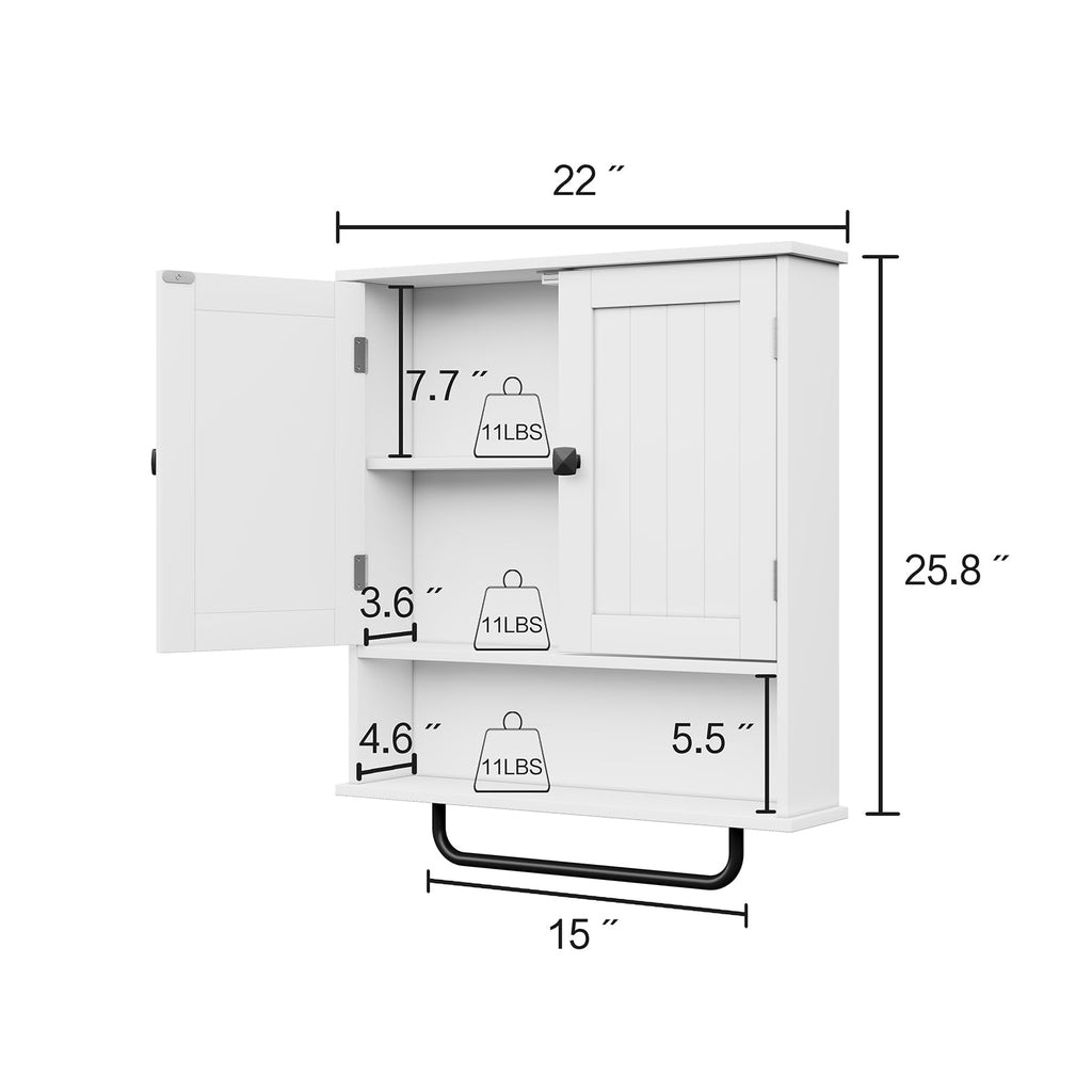 Wall Mounted Medicine Cabinet with Towels Bar D766834