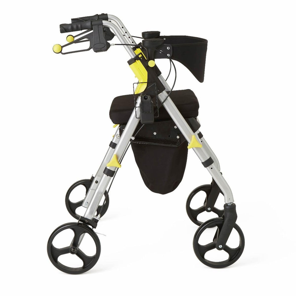 Folding Rolling Walker with Seat, 8-inch Wheels, Silver A272677