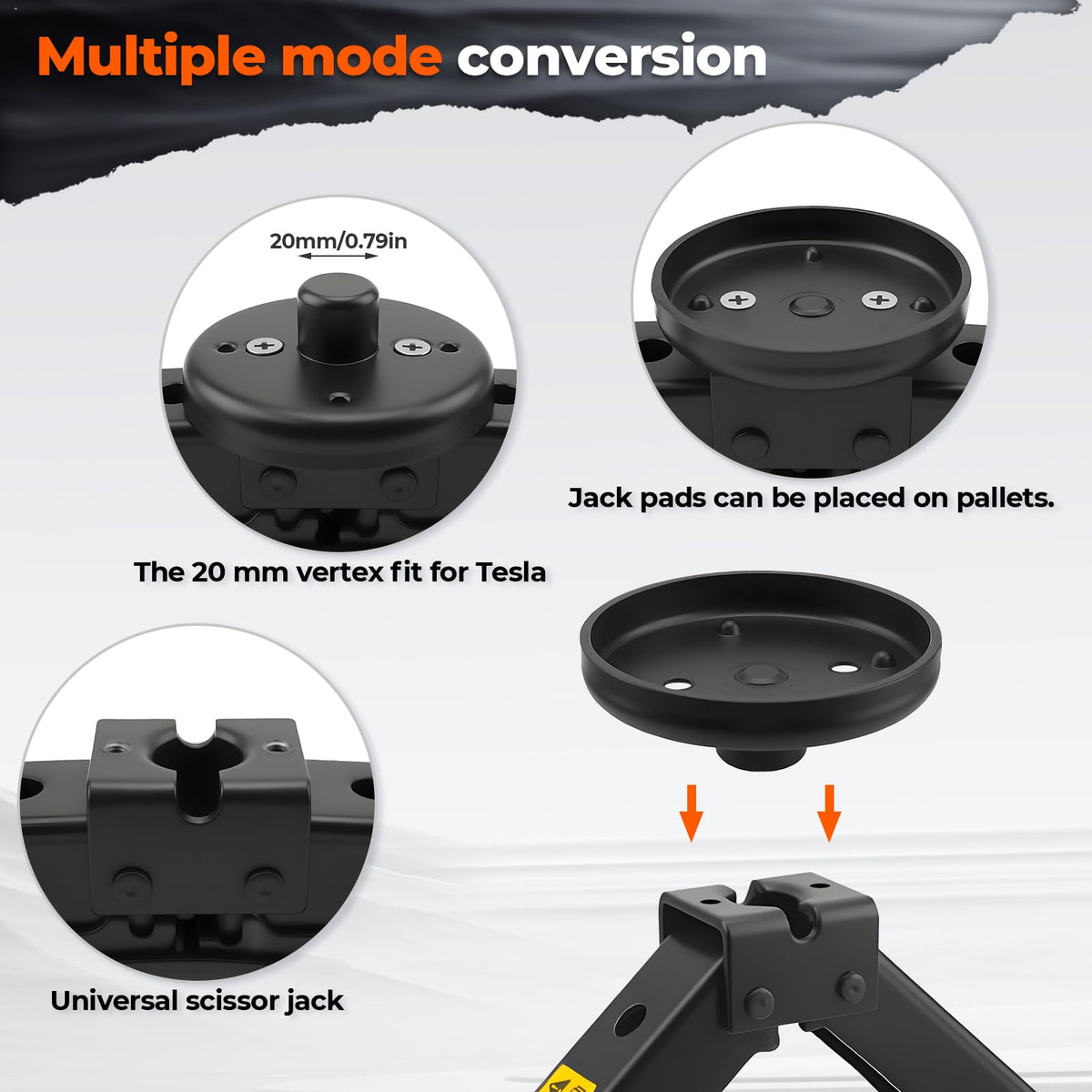 3-Ton Scissor Jack Kit with Rubber Jack Pads G703