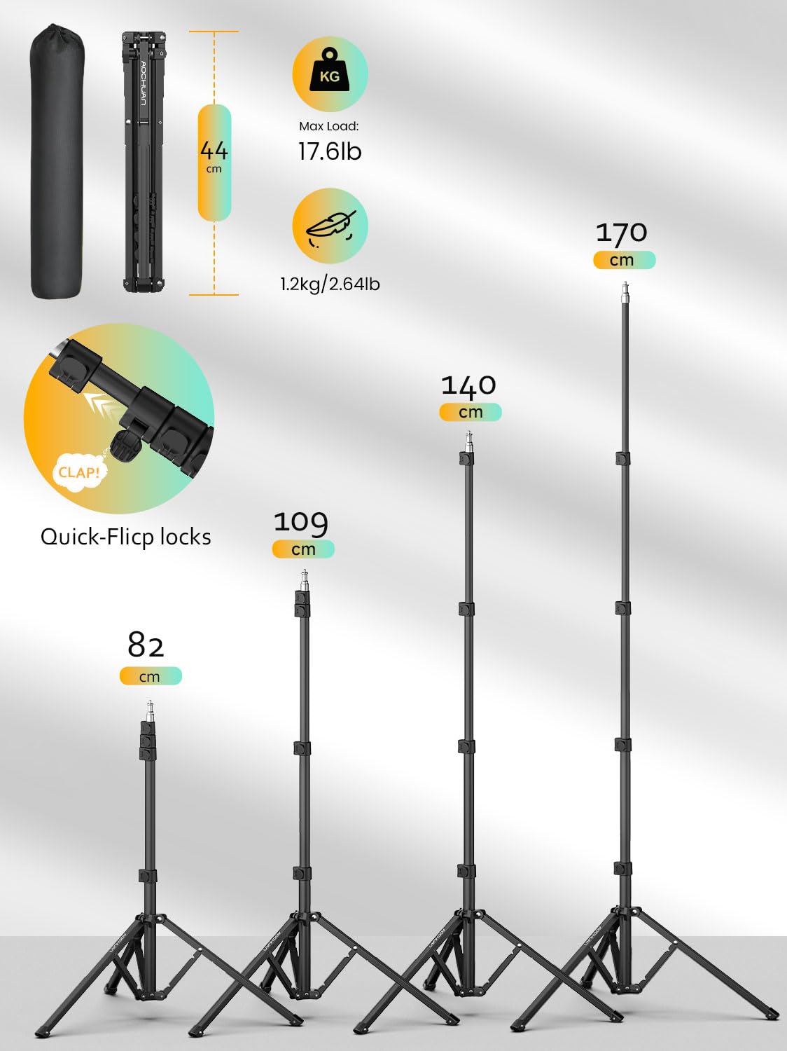 1.7M Aluminum Alloy Camera Tripod M302