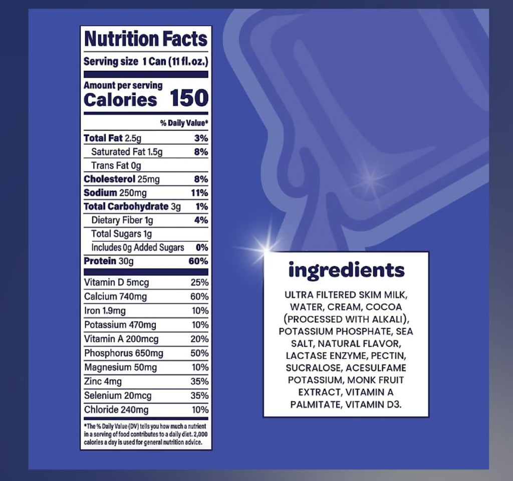 Chocolate Protein Milk Shake 30g Protein 15 Pack A654923