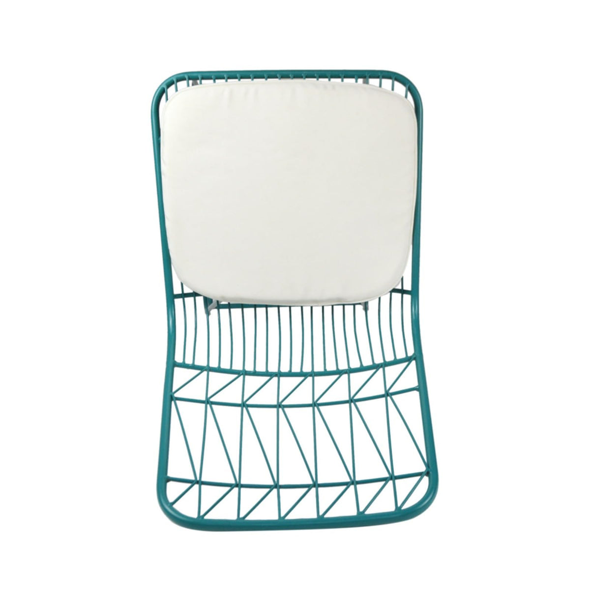 Teal Iron Patio Bar Stools with Cushion, Set of 2 Y261