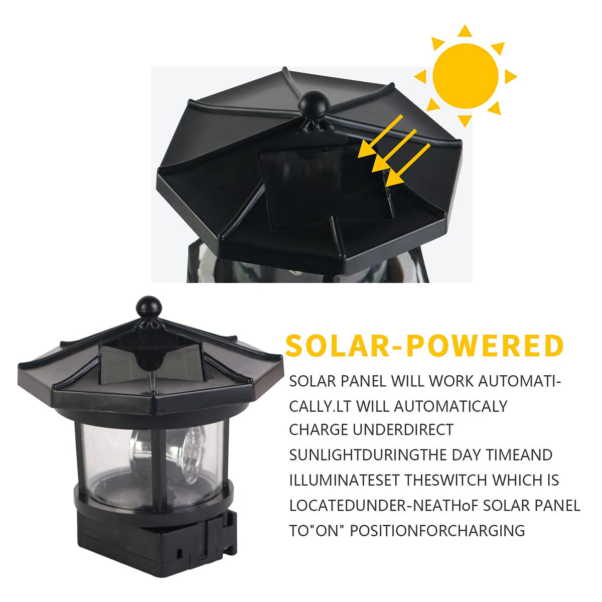 Solar Rotating Lighthouse Lamp T742