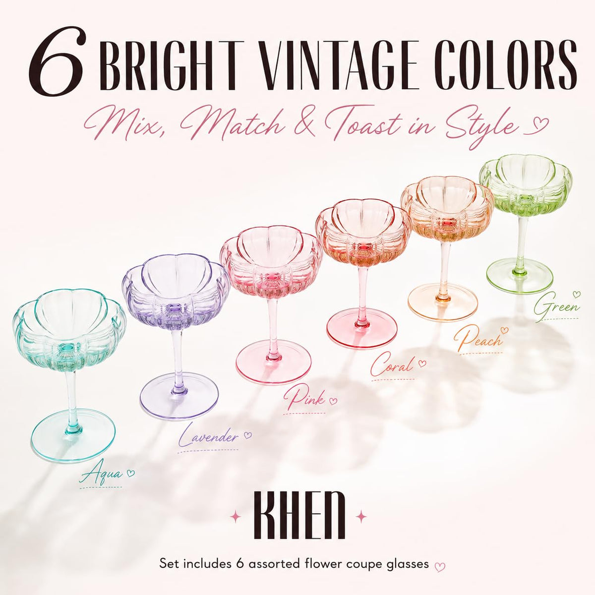 Vintage Wavy Glass Coupes Set of 6 X3703