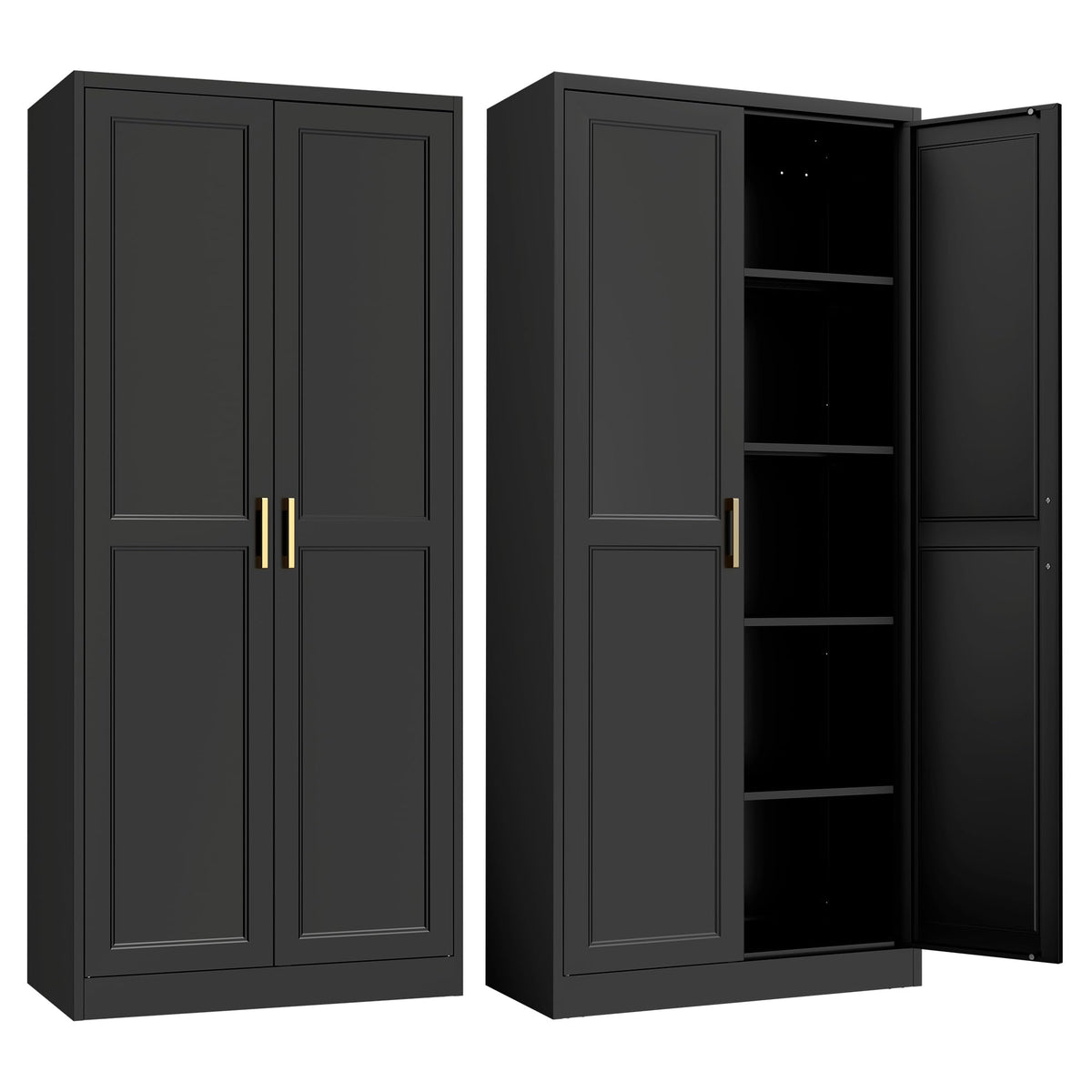 71" Metal Pantry Storage Cabinet with Doors & 4 Adjustable Shelves P240