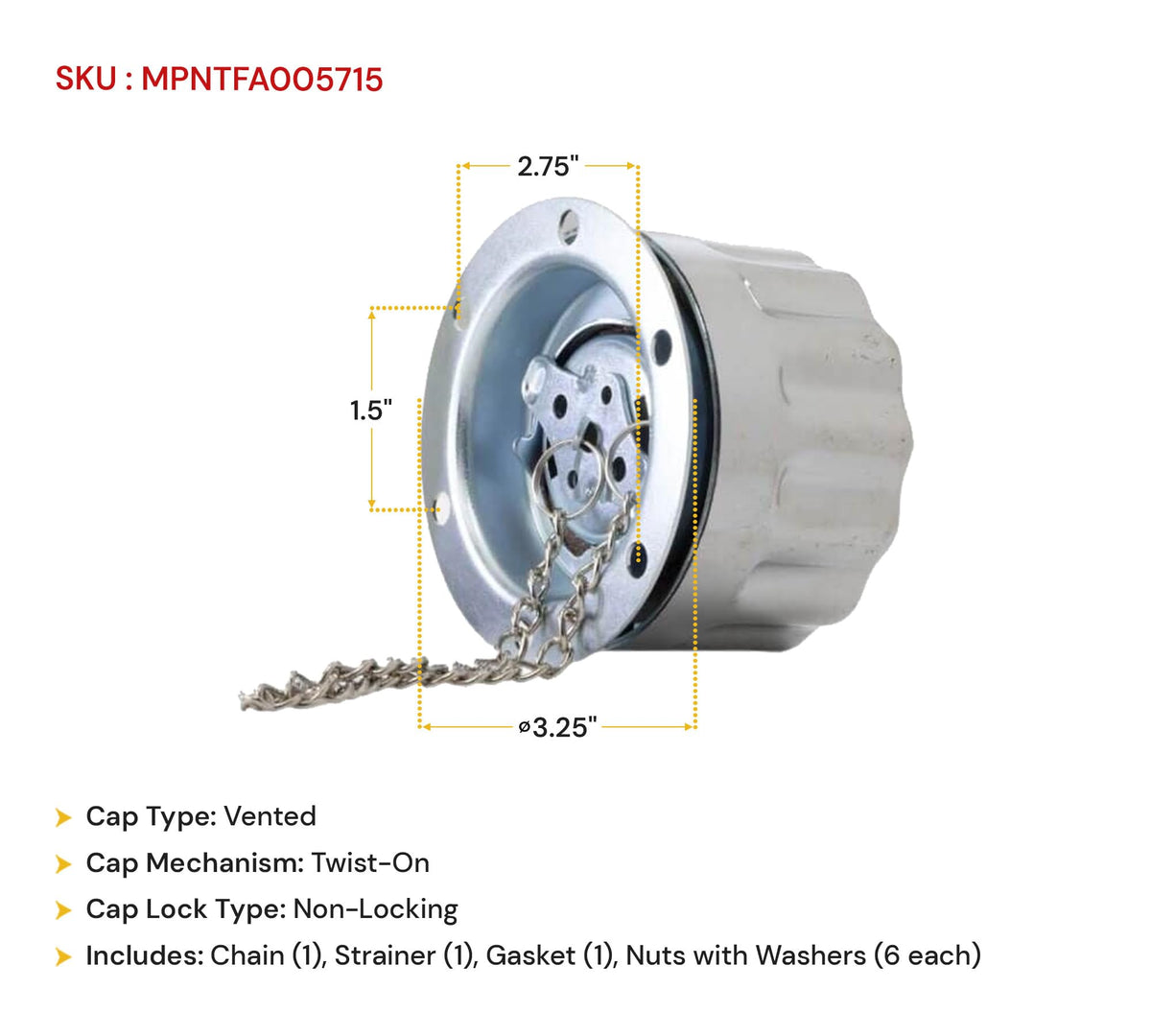 Carbon Steel Hydraulic Tank Breather Cap with Chain J40321