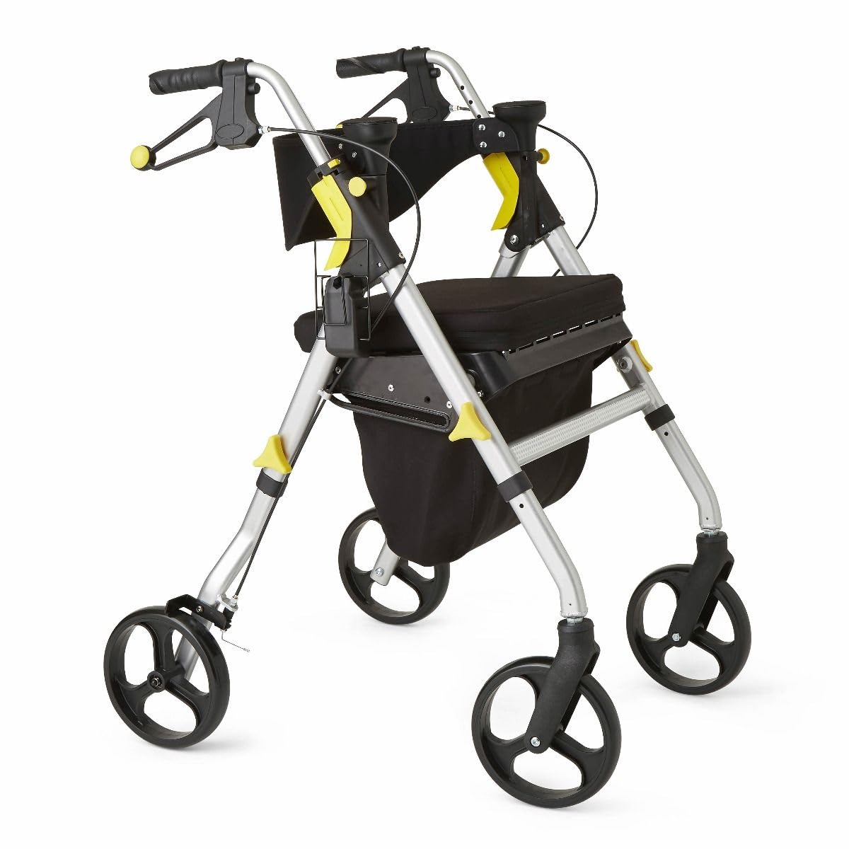 Folding Rolling Walker with Seat, 8-inch Wheels, Silver A272677