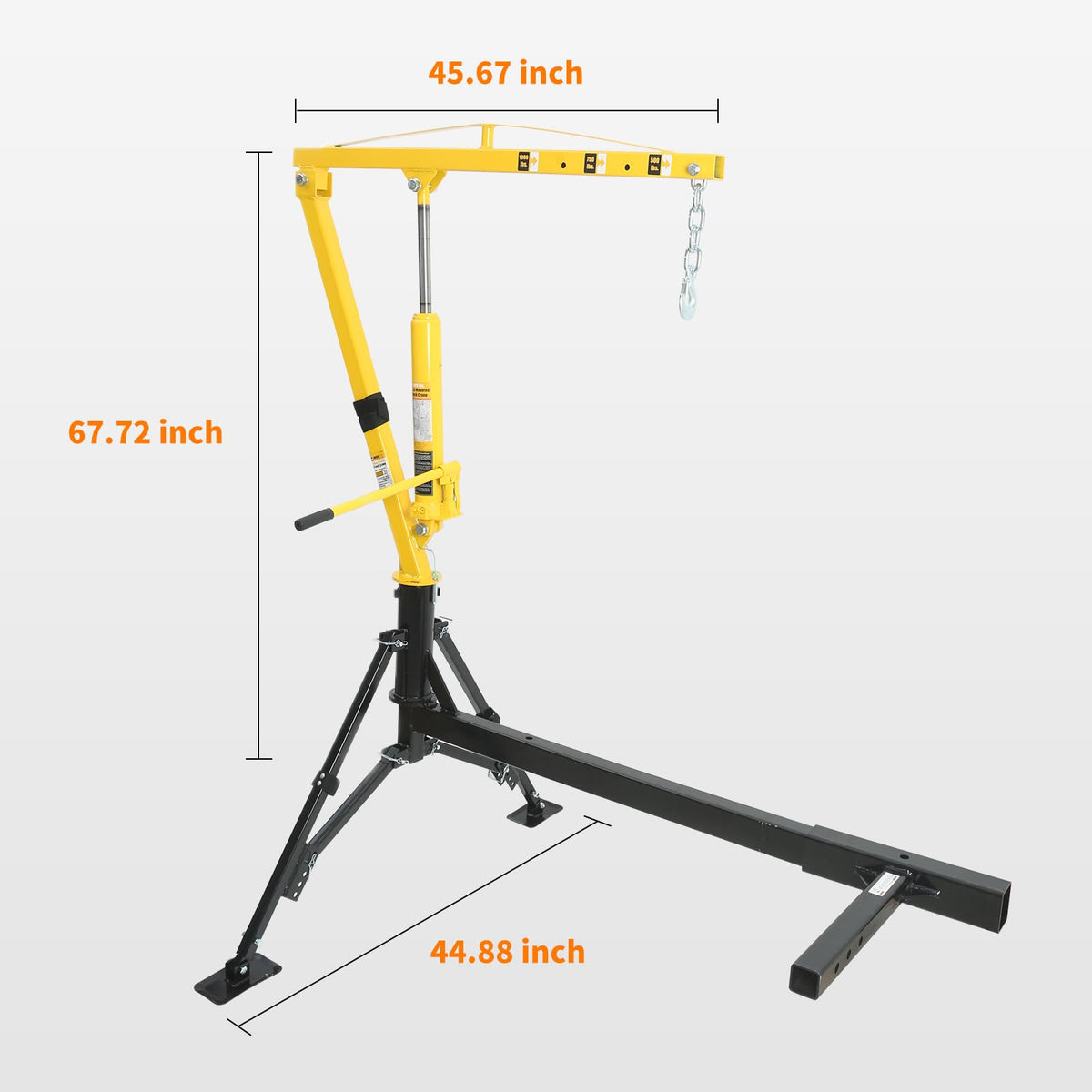 1000 lb Capacity Hydraulic Swivel Hitch Mount Truck Crane N436992