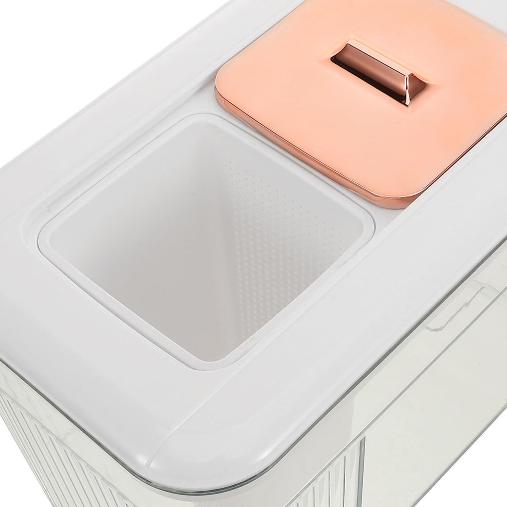 White Plastic Water Jug with Faucet and Lid V1161
