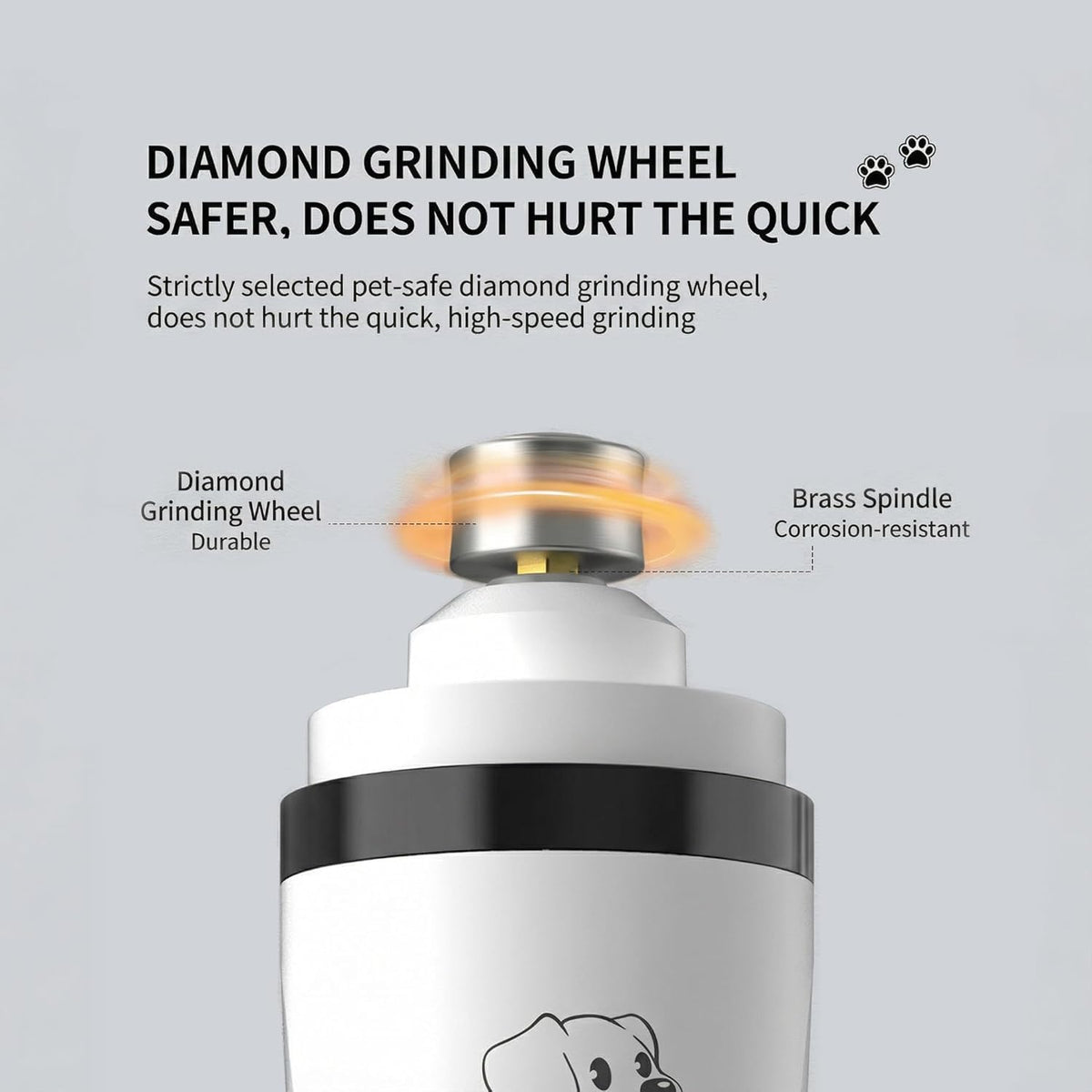 Electric Pet Nail Trimmer with LED Light 3-Speed J1665