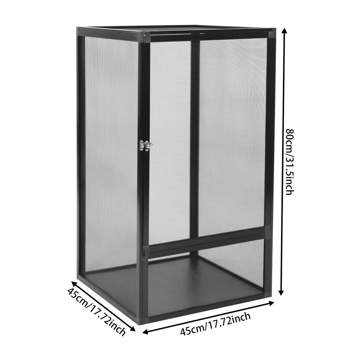 17.7"x17.7"x31.5" Foldable Aluminum Alloy Mesh Reptile Terrarium D101235
