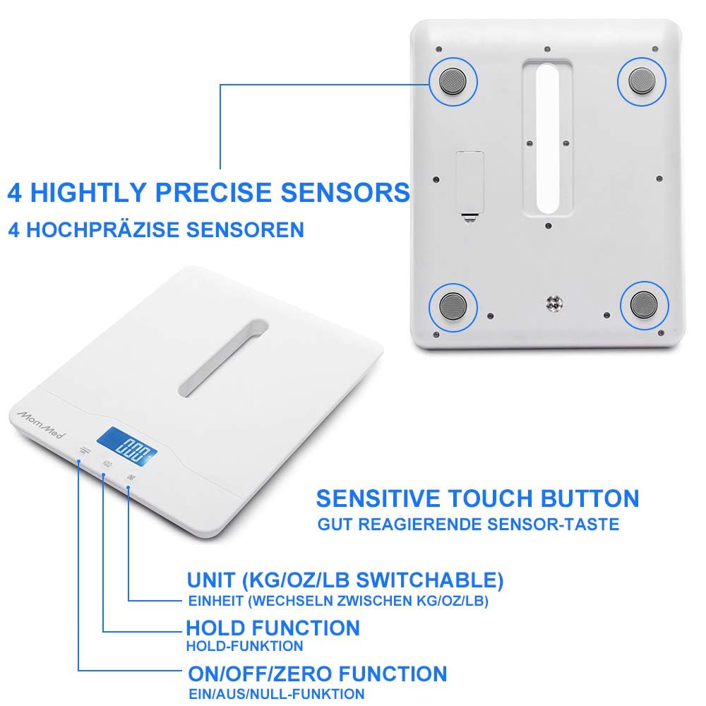 Baby Scale with Hold Function, Blue Backlight, Weight and Height Track P17911