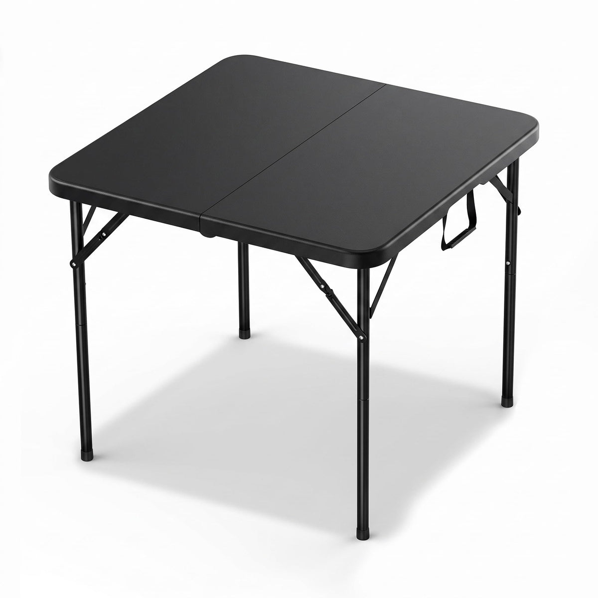 34" Square Folding Card Table with Built-in Handle, Black U194967