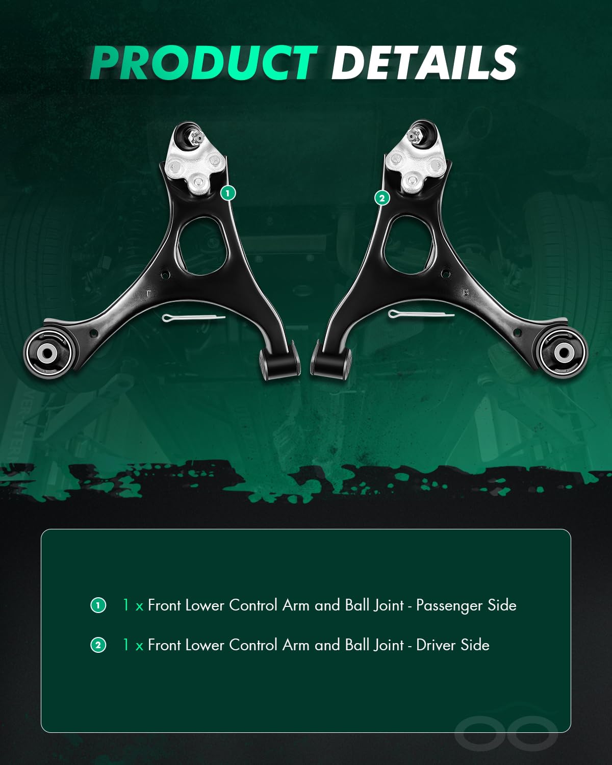 2pcs Front Suspension Kit Lower Control Arm and Ball Joint Assembly S15091