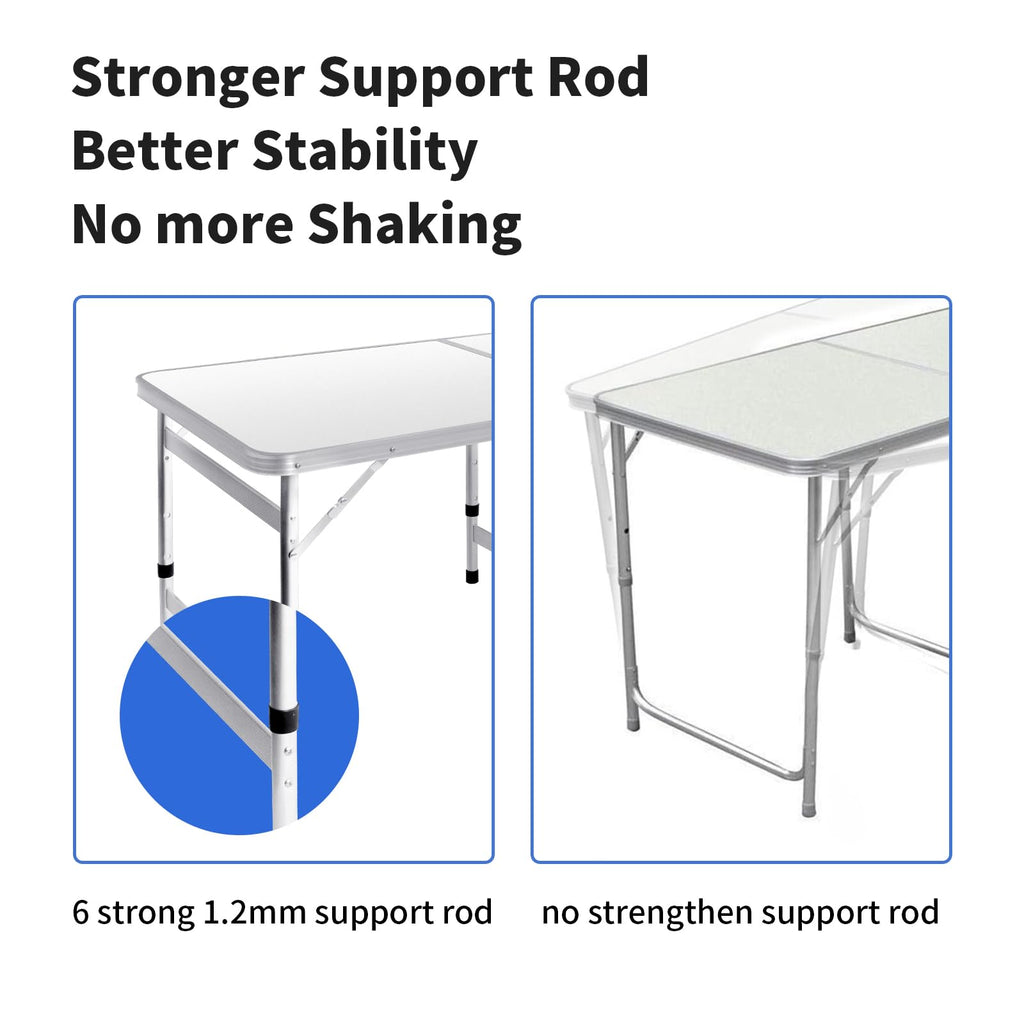 6FT Adjustable Folding Camping Table X4152