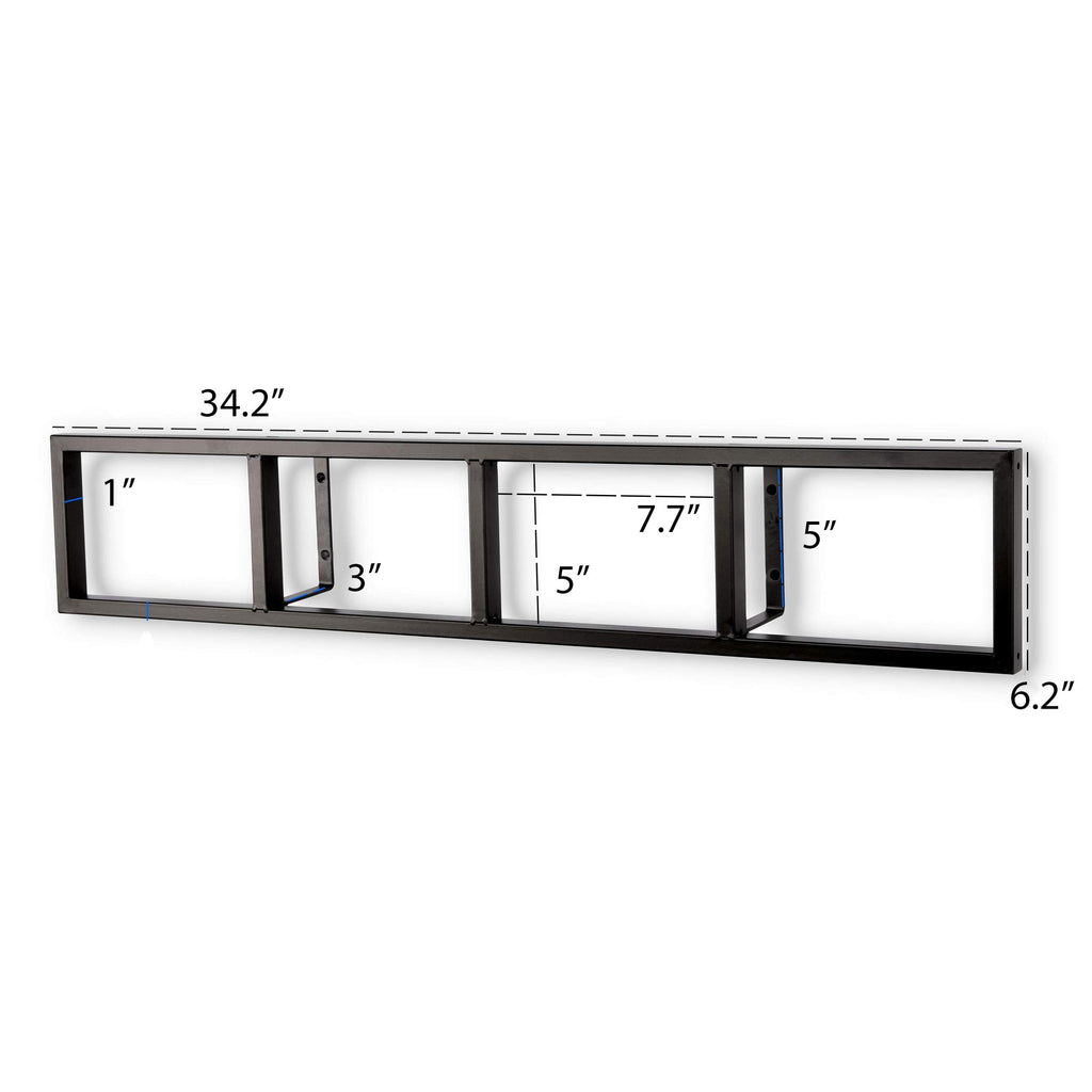 34 Inch Media Storage Rack Organizer Metal Floating Shelf Set of 2 Black T440