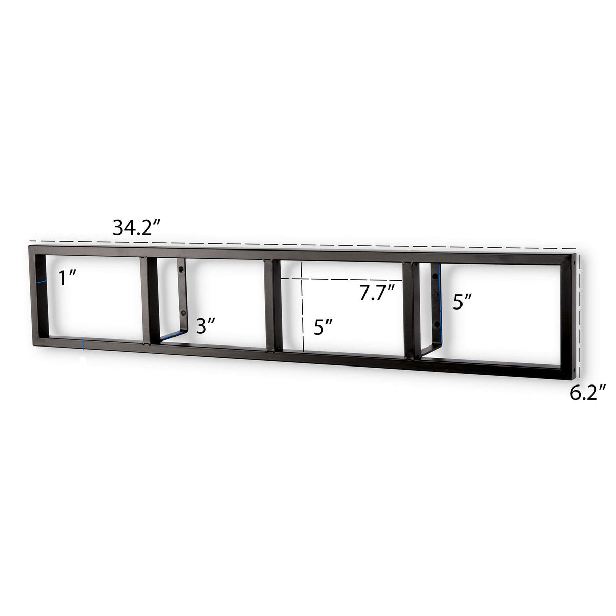 34 Inch Media Storage Rack Organizer Metal Floating Shelf Set of 2 Black T440