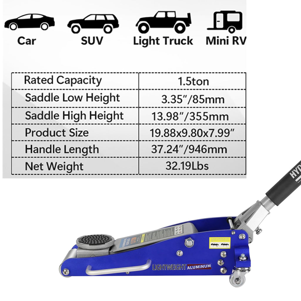 1.5 Ton Low Profile Steel Floor Jack D82878