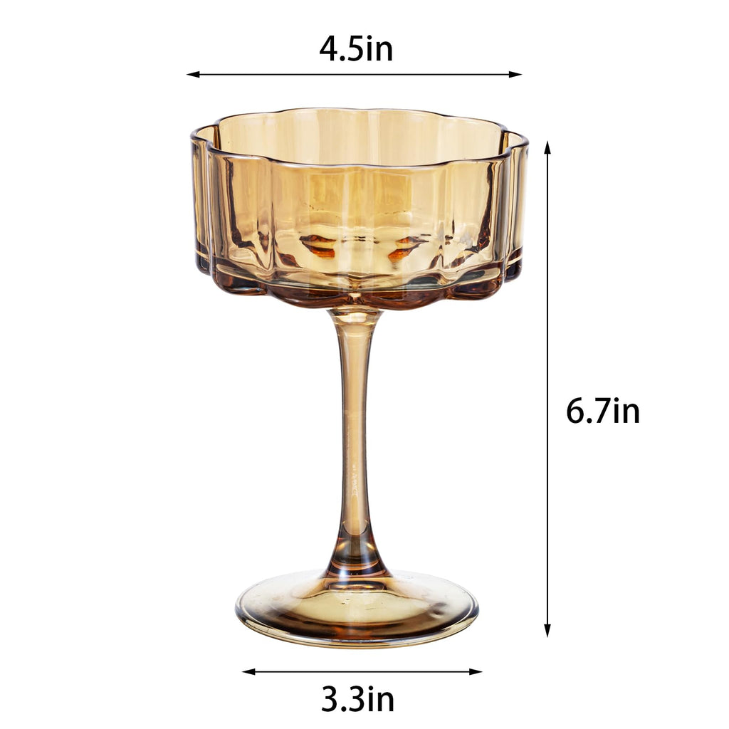 Amber 13oz Glass Coupes Set Of 6 P3925