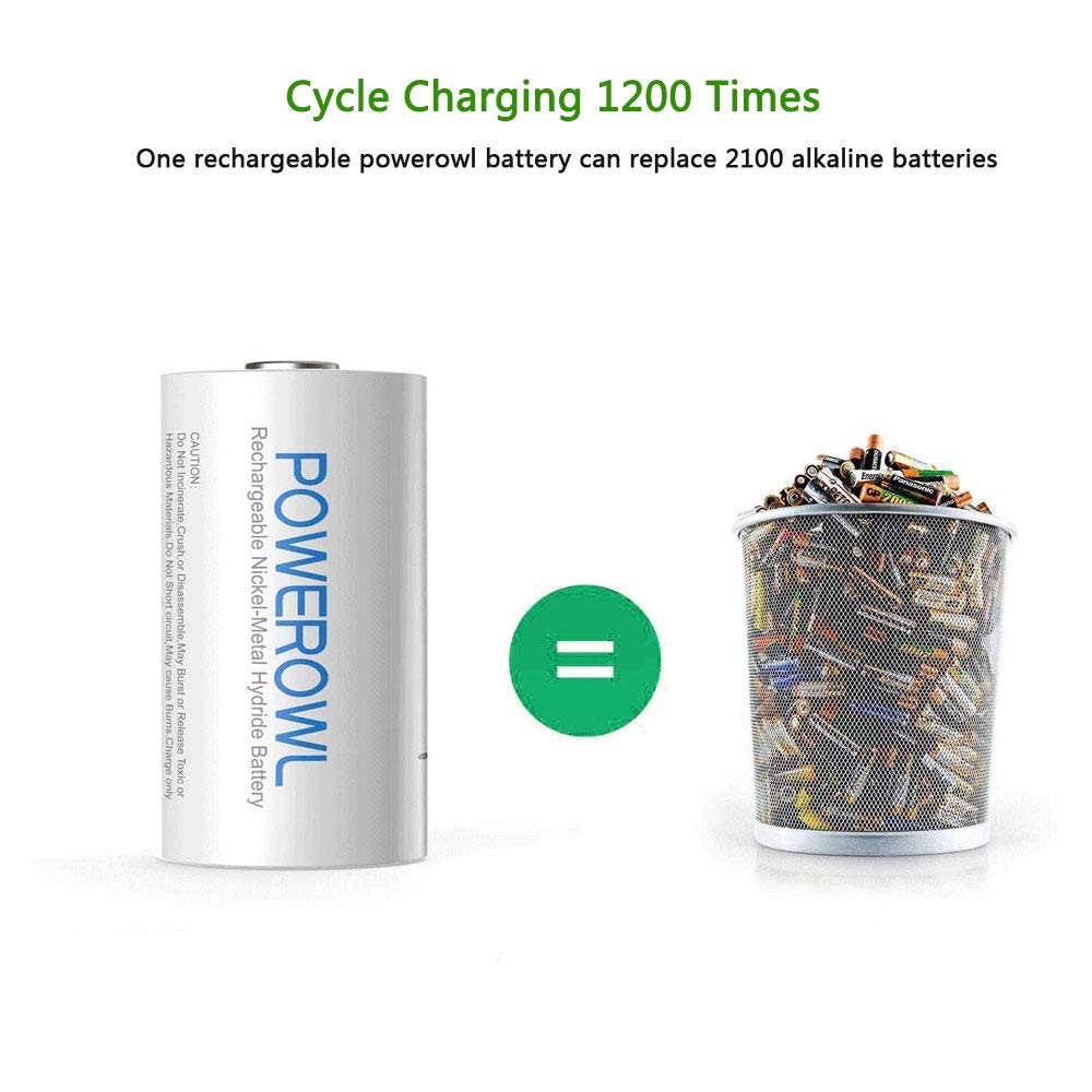 Rechargeable D Batteries 10000mah NiMH 4 Count J940