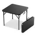34" Square Folding Card Table with Built-in Handle, Black U194967