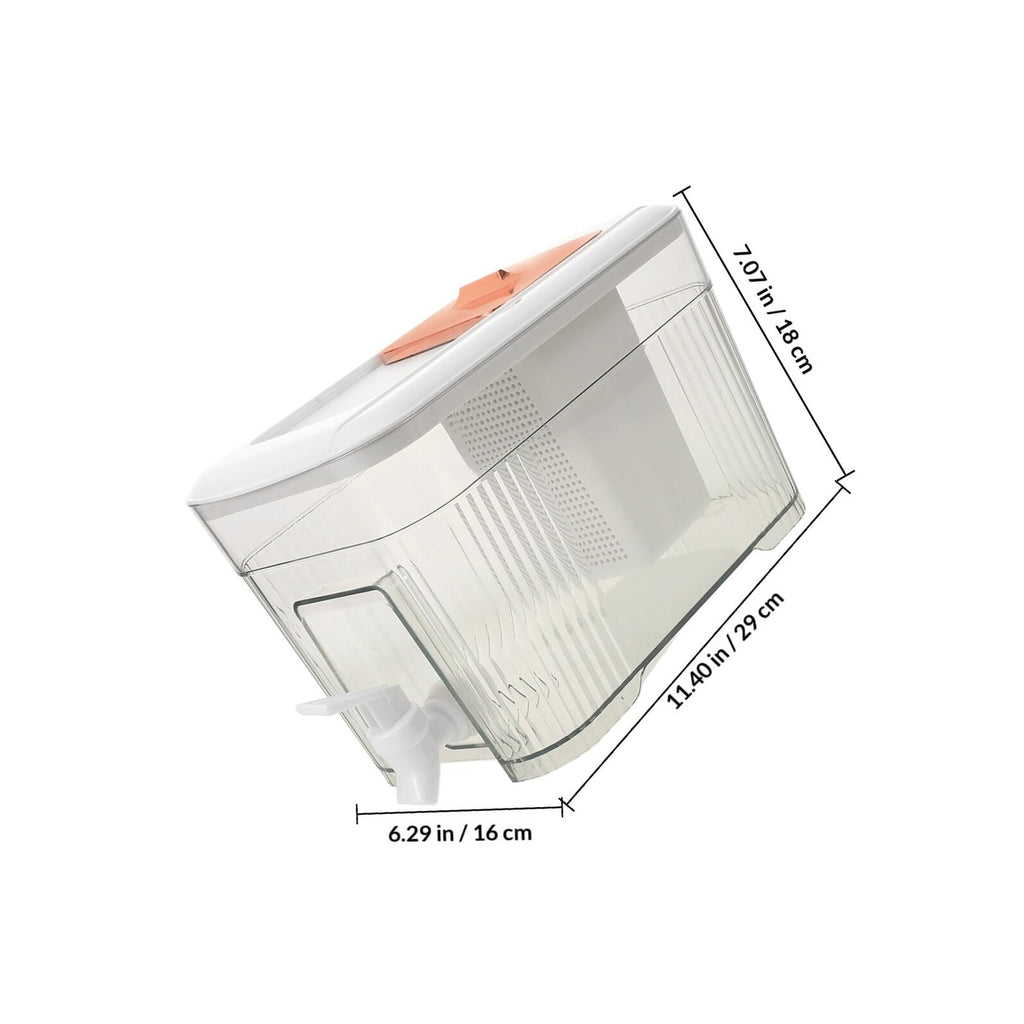 White Plastic Water Jug with Faucet and Lid V1161