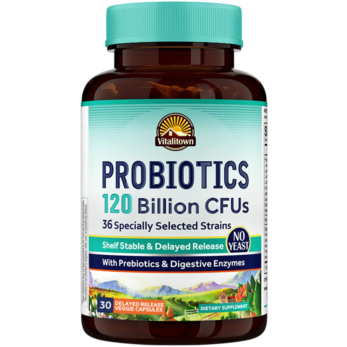 Probiotics 120 Billion CFUs 36 Strains with Prebiotics & Digestive Enzymes 30 Veg Caps X261