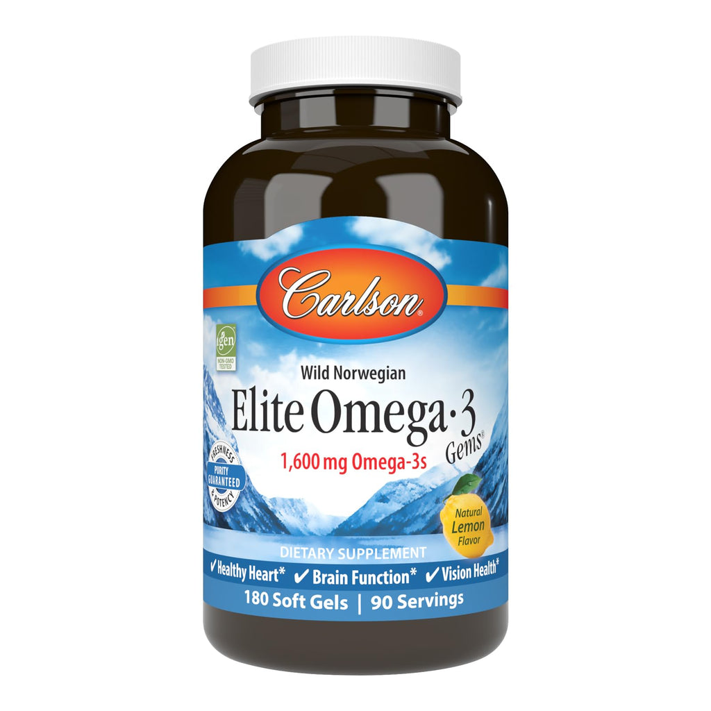 Omega-3 1600 mg Lemon 180 Softgels W3319