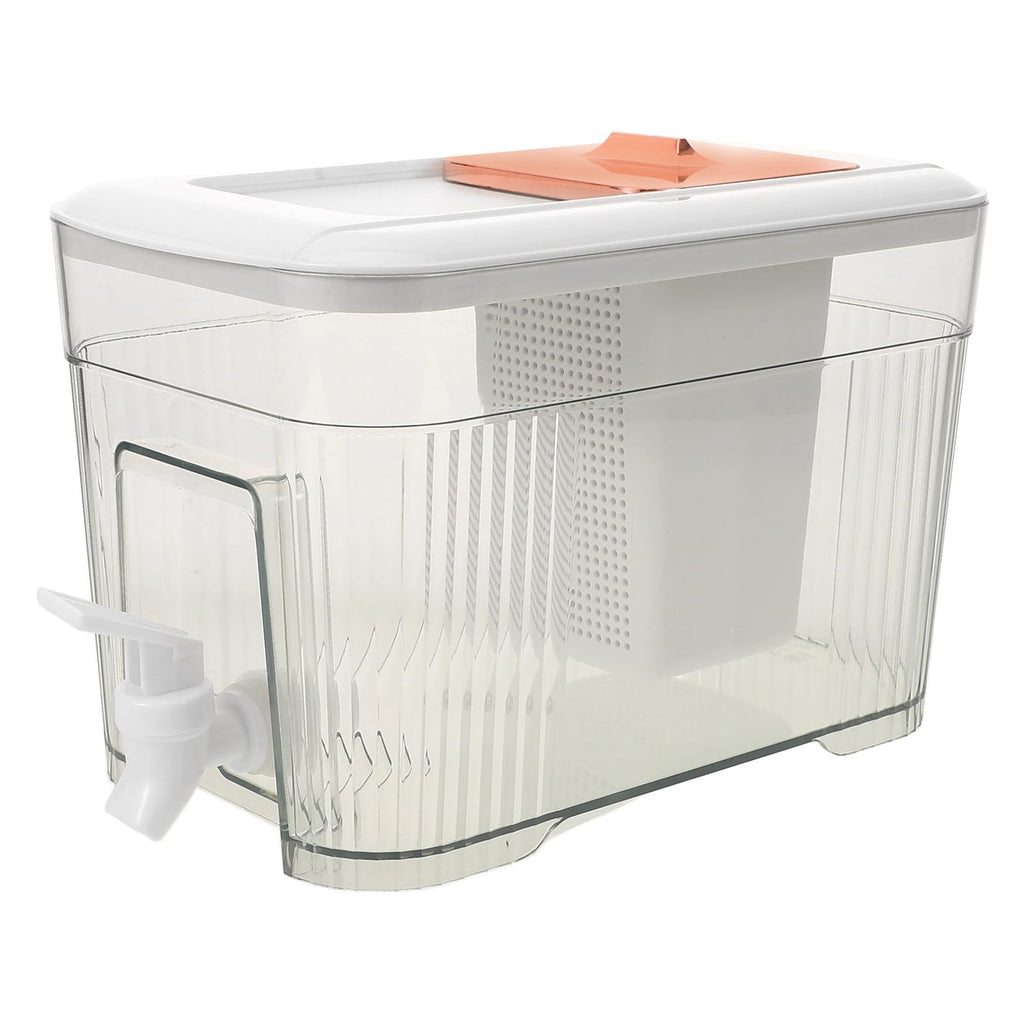 White Plastic Water Jug with Faucet and Lid V1161