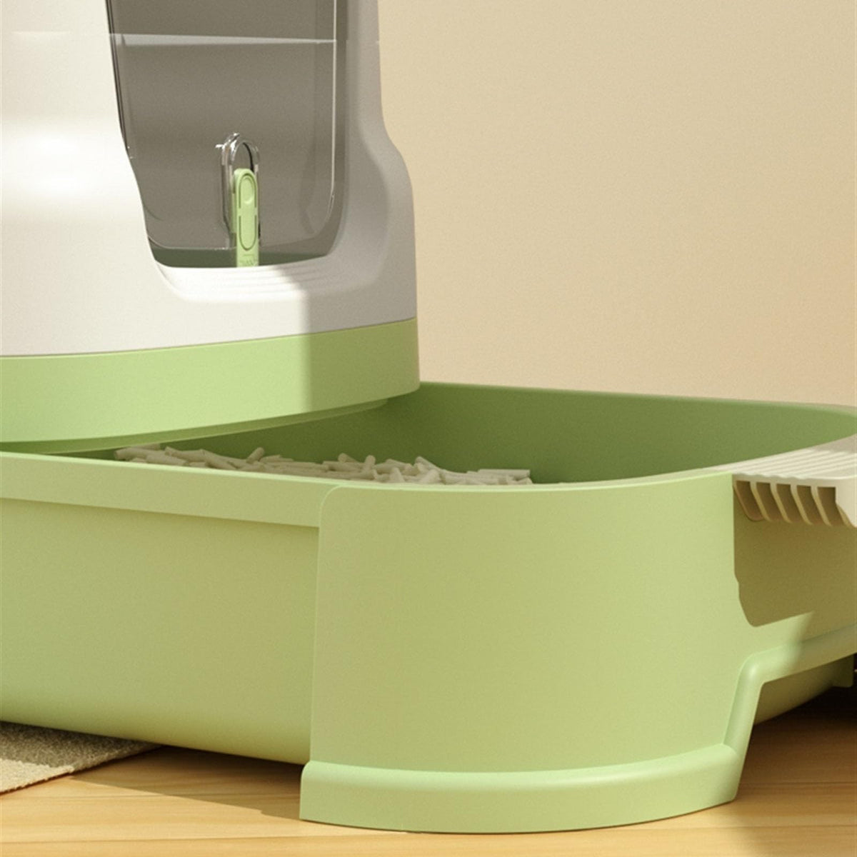 Enclosed Plastic Cat Litter Box with Lid and Scoop P1442