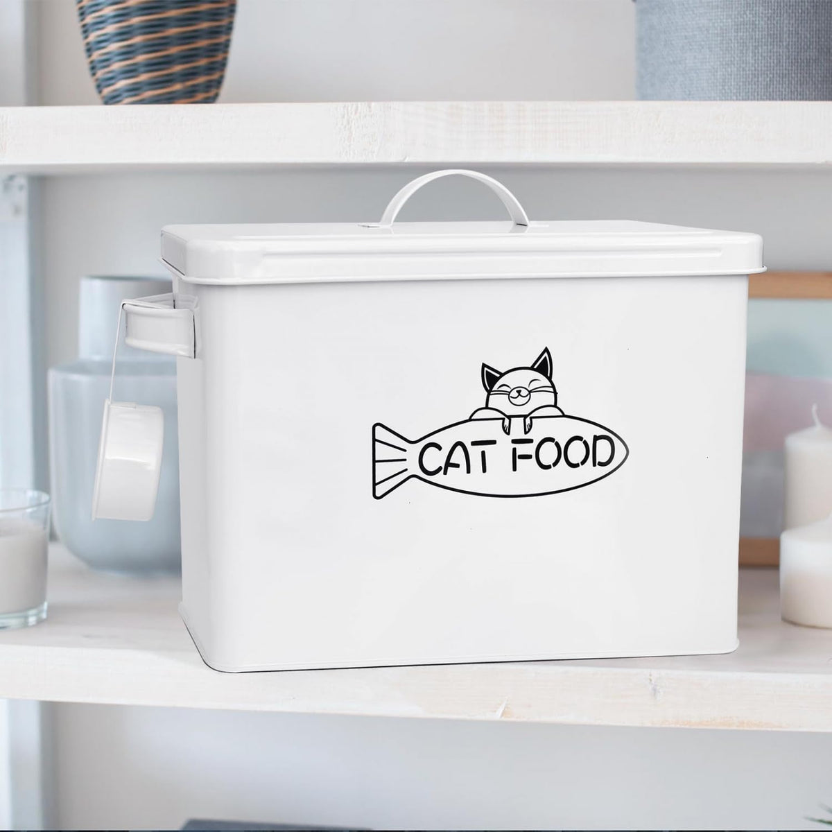 Large Airtight Pet Food Storage Container with Lid and Scoop 12-13 lbs R7814