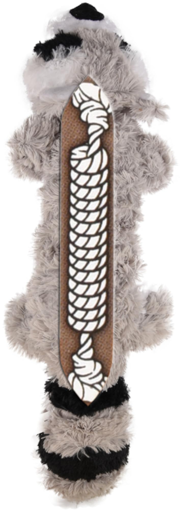 2 Pack Stuffing-Free Plush Dog Toy with Knotted Ropes & Squeaker M41697