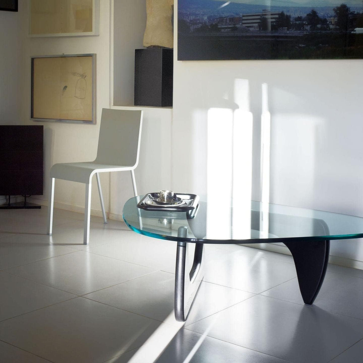 Clear Glass Coffee Table with Solid Wood Base C46568