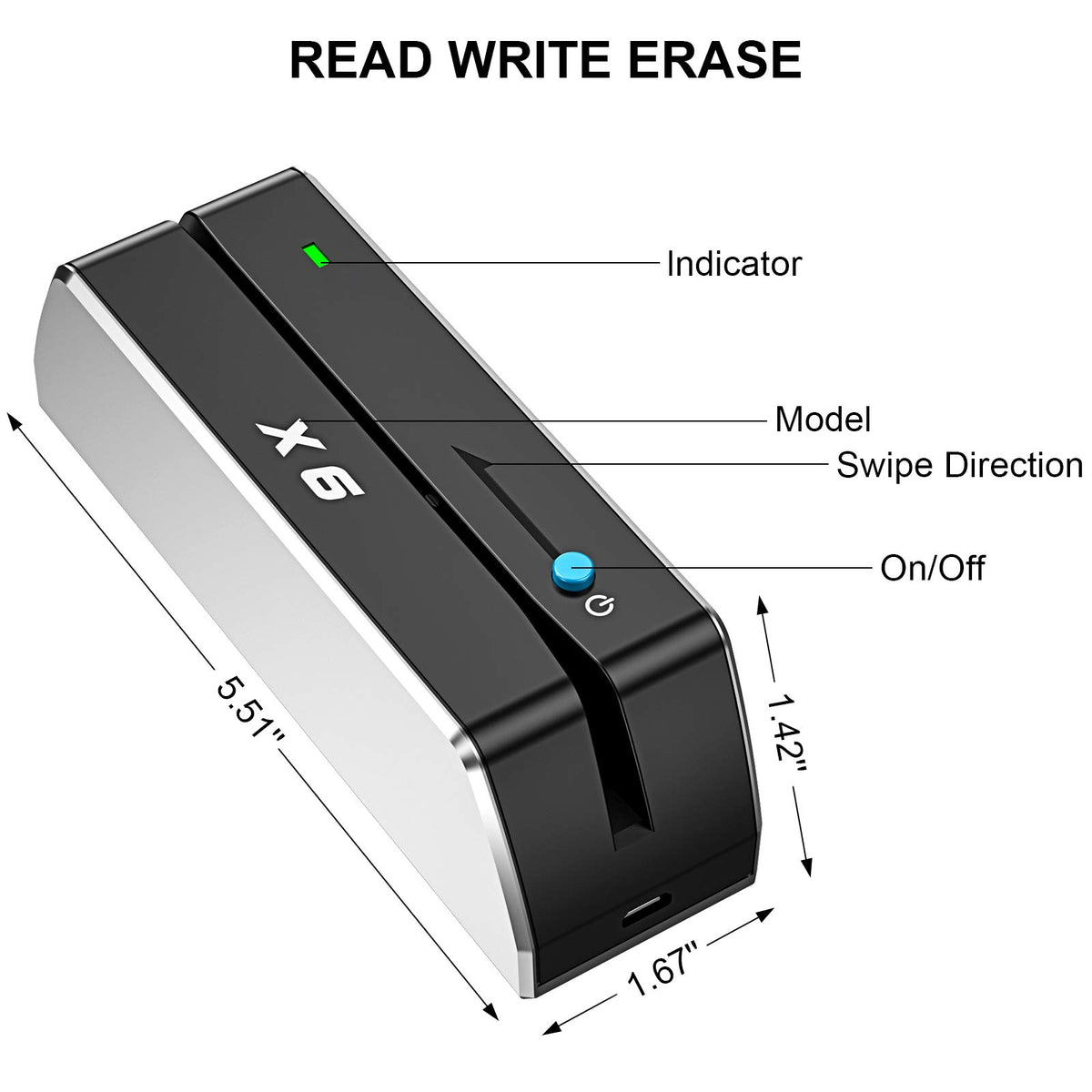 Magnetic Card Reader Writer USB 3 Tracks V454409