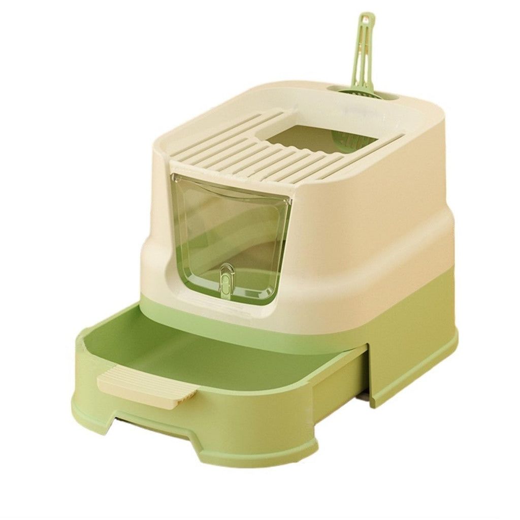 Enclosed Plastic Cat Litter Box with Lid and Scoop P1442