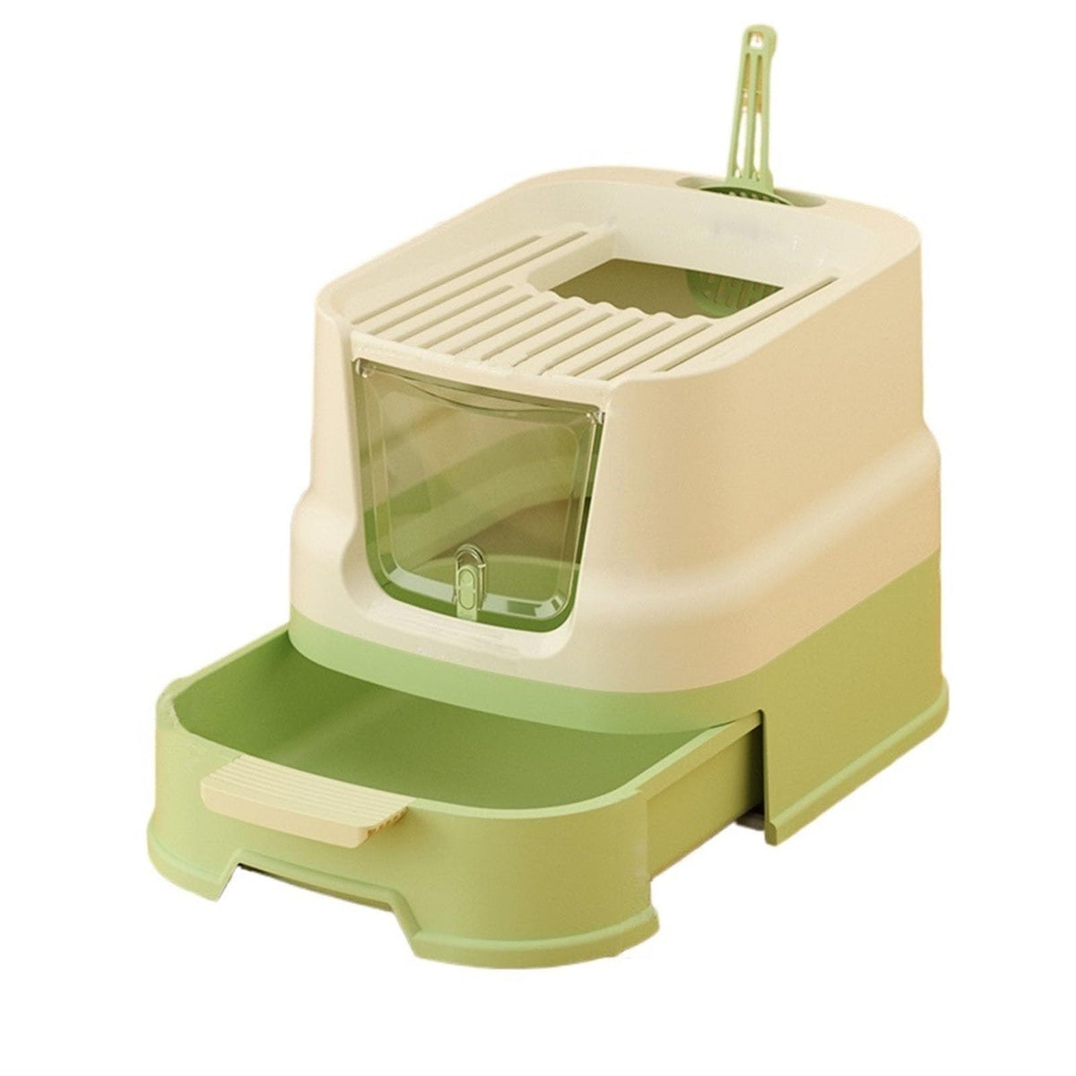 Enclosed Plastic Cat Litter Box with Lid and Scoop P1442